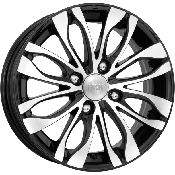 K&K Канзаши 5.5x14 4*108 ET16 DIA65.1 Алмаз черный Литой